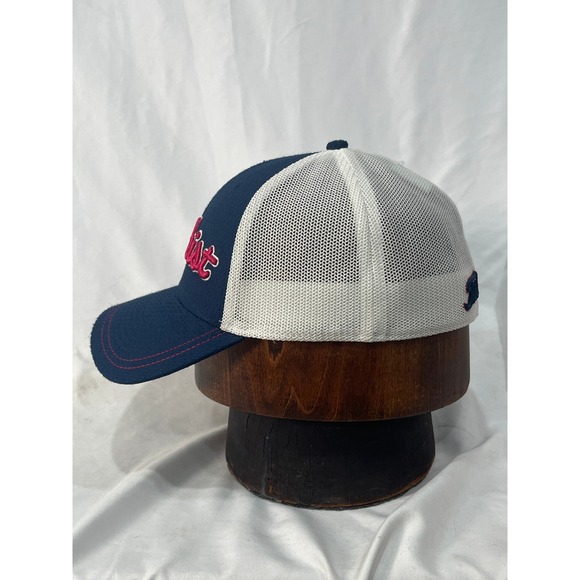 Titleist Golf Trucker Hat Navy Blue Pink Embroidered Logo Flex Fit L XL - Picture 3 of 10